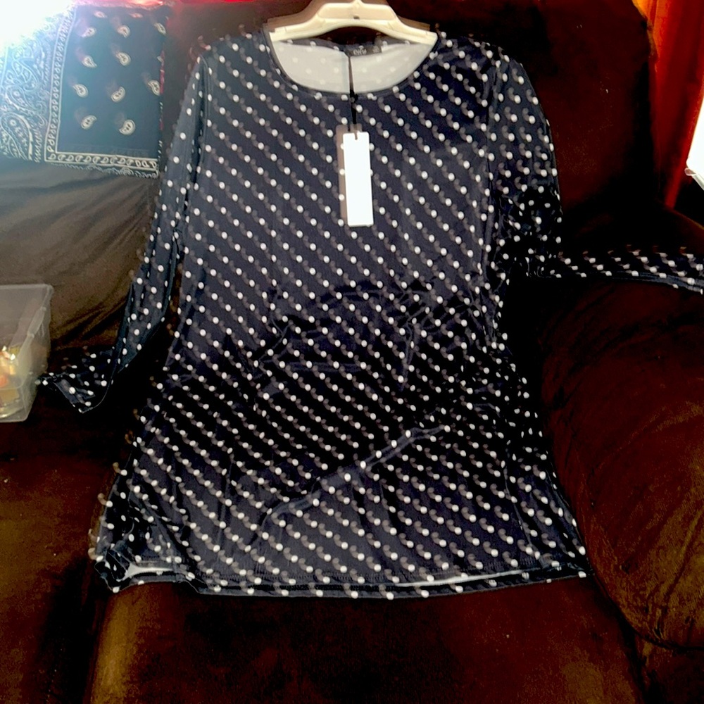 Polka-dot dress black with white dots NWT sz 1 X